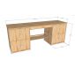 Bàn làm việc 2 ngăn tủ 200x55x78cm gỗ cao su BD68147