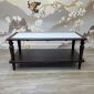 Bàn sofa chữ nhật 120x60cm mặt đá ceramic chân tiện gỗ tần bì TT68344