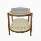 Bàn sofa mây Oval mặt kính 100x50cm gỗ tần bì TT68348