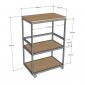 Kệ bếp di động 64x40x89cm mặt gỗ cao su KB68074