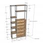 Kệ trang trí 100x30x200cm gỗ cao su KTT68047