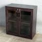 Tủ hồ sơ 2 tầng cửa kính gỗ cao su 80x40x87cm THS68024