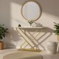 Bàn console 120x30x85cm mặt đá ceramic chân sắt CST081