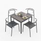 Combo bàn vuông gỗ nhựa và 4 ghế Verro sắt CBNT016