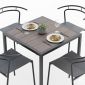 Combo bàn vuông gỗ nhựa và 4 ghế Verro sắt CBNT016