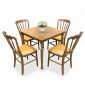Bàn ăn Louis vuông 80x80cm chân gỗ họa tiết gỗ sồi BA68175