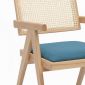 Ghế V-Leg có tay nệm bọc vải gỗ Ash GSK032