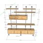 Hệ kệ ống nước áp tường 180x25x200cm gỗ cao su PPF025