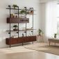 Hệ kệ ống nước áp tường 180x25x200cm gỗ cao su PPF025