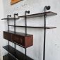 Hệ kệ ống nước áp tường 180x25x200cm gỗ cao su PPF025