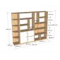 Hệ kệ sách kết hợp kệ rượu 190x30x160cm gỗ cao su KS68349