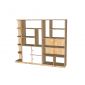Hệ kệ sách kết hợp kệ rượu 190x30x160cm gỗ cao su KS68349