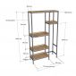Kệ nhà bếp đa năng 123x40x200cm gỗ cao su KB68075