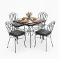 Combo bàn ngoài trời và 4 ghế sắt CBNT019