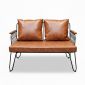 Ghế sofa băng 2 chỗ ngồi nệm simili khung sắt SFB68062