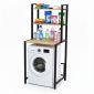 KMG68002- Kệ máy giặt 3 tầng gỗ Cao Su khung sắt