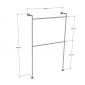 Kệ treo đồ ống nước 140x30x220cm sơn tĩnh điện KQA68068