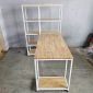 Bàn máy tính liền kệ 155x100x150cm gỗ cao su CD68041