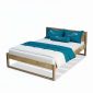 Giường ngủ gỗ cao su khung sắt lắp ráp GN68028