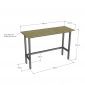 Bàn bar dài 160x60cm gỗ otim chân sắt lắp ráp BB045