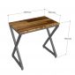 Bàn làm việc mini 80x50cm gỗ tràm chân chữ X HBMN046