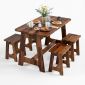 Combo bộ bàn ghế ăn gỗ tràm BBA225