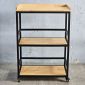 Kệ bếp di động 3 tầng 64x40x89cm gỗ cao su KB68082