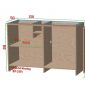 Quầy pha chế 130x50x88cm plywood phủ veneer Brich BLT68030