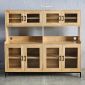 Tủ kệ nhà bếp đôi 160x45x140cm gỗ cao su KB68083