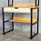 Bàn học liền kệ nhỏ 80x50x150cm gỗ cao su FD68085