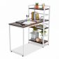 Bàn làm việc liền kệ 110x55x115cm gỗ cao su FD68086