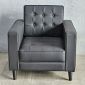 Sofa đơn nệm bọc simili màu đen ArmChair 06 GSD68035