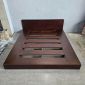 Giường ngủ bo viền gỗ cao su khung sắt lắp ráp GN68030