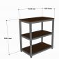 Kệ để đồ 3 tầng 70x45x88cm gỗ cao su KB68084