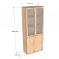 Tủ hồ sơ cửa kính có khóa 80x40x200cm gỗ cao su THS68093