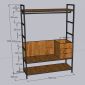Kệ treo quần áo 140x50x200cm gỗ cao su TQA68078