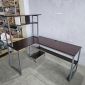 Bàn làm việc góc L 140x50x75cm gỗ cao su khung sắt CD68043