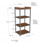 Kệ bếp 4 tầng 45x35x95cm gỗ cao su KB68088