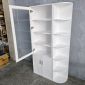 Kệ tủ góc tường cửa kính 90x30x180cm gỗ cao su KGT68054