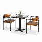 Combo bộ bàn 70x70cm gỗ tràm và 2 ghế Simon khung sắt BBA228