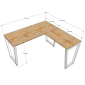 Bàn chữ L 140x150cm gỗ cao su hệ Trapez HBTC053
