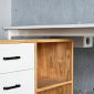 Bàn làm việc có tủ di động 140x60cm gỗ cao su hệ Rectang HBRT127