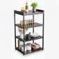 Kệ nhà bếp 4 tầng 55x45x90cm gõ cao su khung chân sắt KB68091