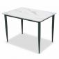Bàn ăn 100x70cm mặt đá ceramic vân mây chân hệ CONE BA68305