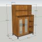 Tủ phòng ăn cửa kính 88x48x130cm gỗ cao su khung chân sắt TPA023