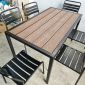 Combo bàn ngoài trời và 6 ghế sắt CBNT023