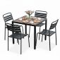 Combo bàn ngoài trời và 4 ghế sắt CBNT022