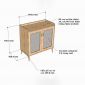 Tủ để đồ cửa kính 90x45x80cm gỗ cao su KTB68245