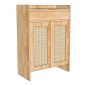 Tủ để giày dép cửa lưới mây 70x35x100cm gỗ cao su KG68121