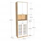Tủ giày kết hợp tủ lưu trữ 60x35x200cm gỗ cao su KG68120